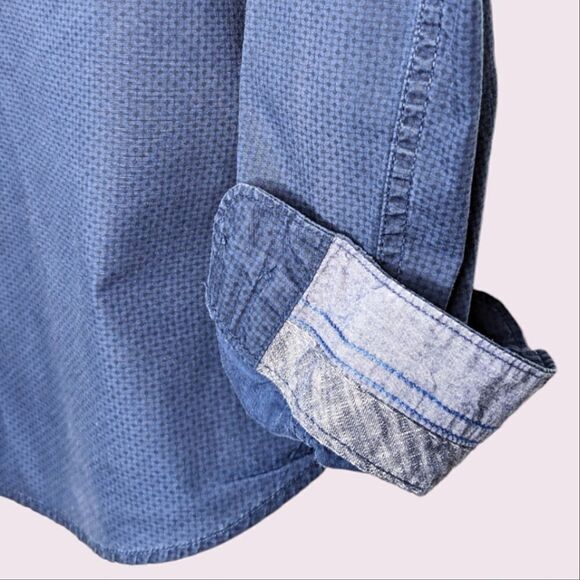 On the Road Traveler's Collection Cobalt Blue Button Down Dress Shirt size L - Picture 4 of 12